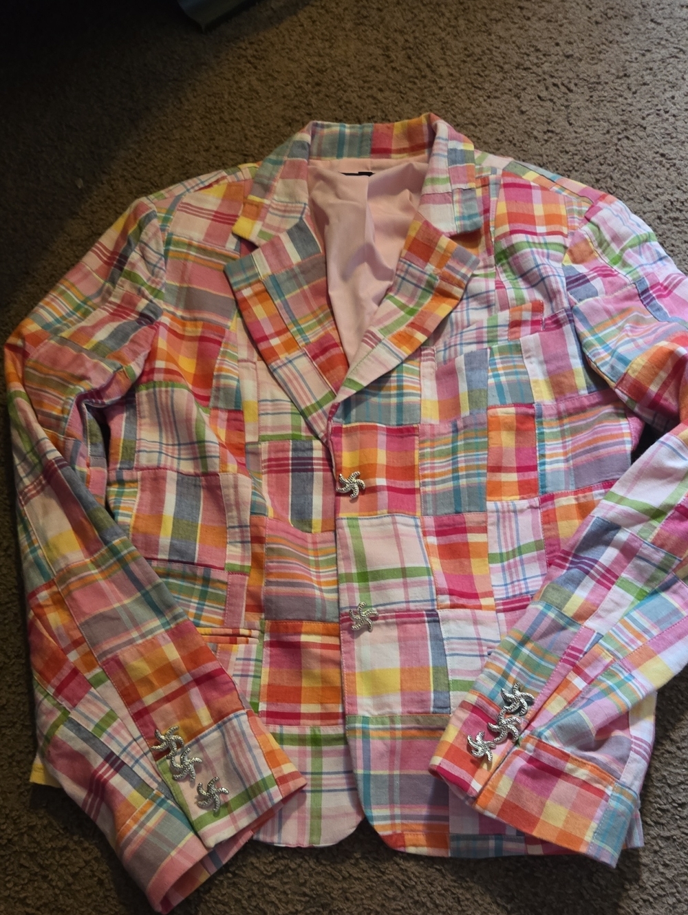 Tailor New York Pastel Plaid Blazer Jacket - Pink Base Chic Y2k Clueless 💫